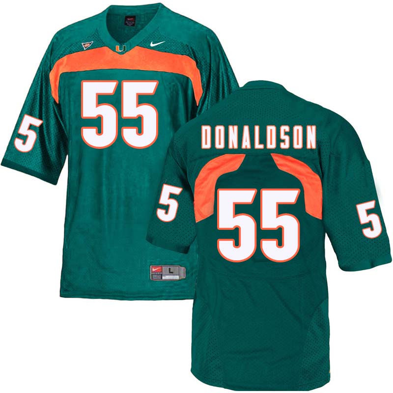 Nike Miami Hurricanes #55 Navaughn Donaldson College Football Jerseys Sale-Green - Click Image to Close